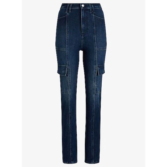 Express 90’s slim super high rise skinny cargo jeans 6l - Picture 14 of 15